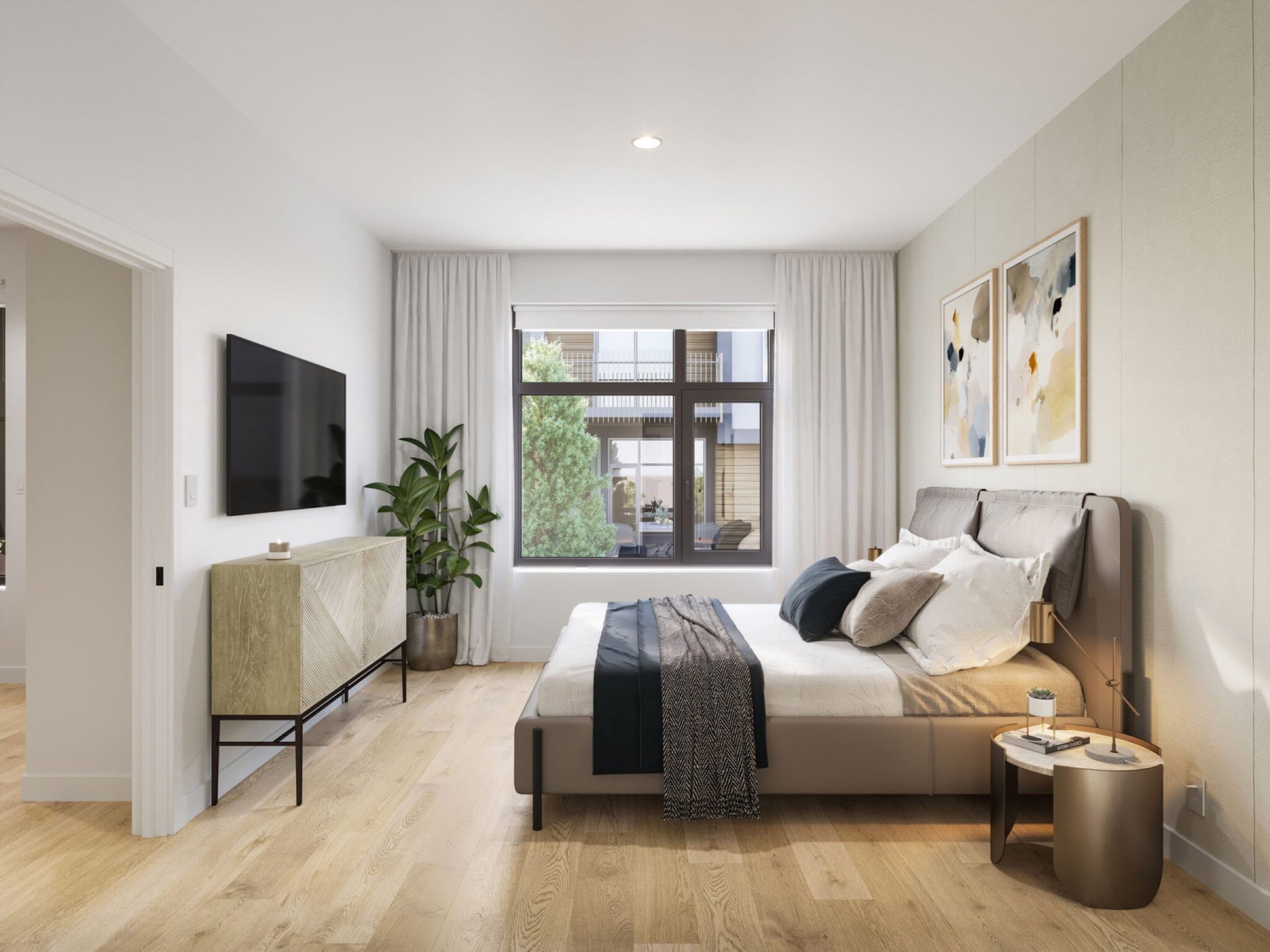 Interior with hardwood flooring supplied by Happy Feet
