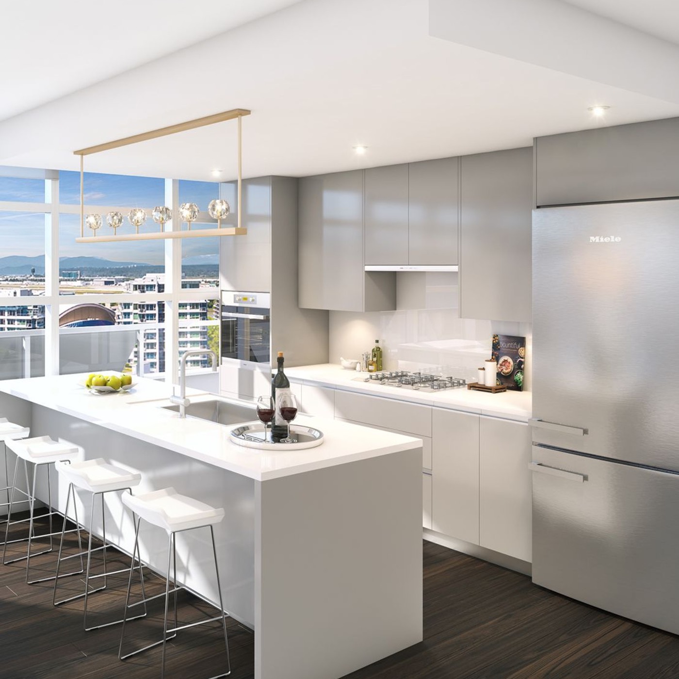 Kitchen with tile flooring